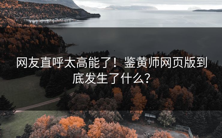 网友直呼太高能了！鉴黄师网页版到底发生了什么？