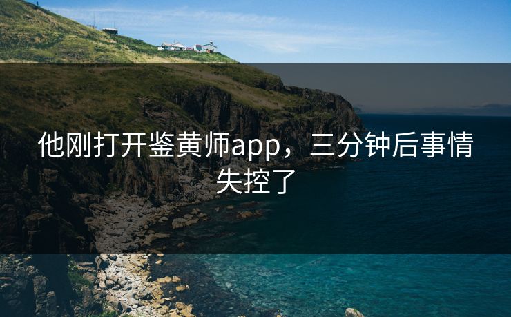 他刚打开鉴黄师app，三分钟后事情失控了