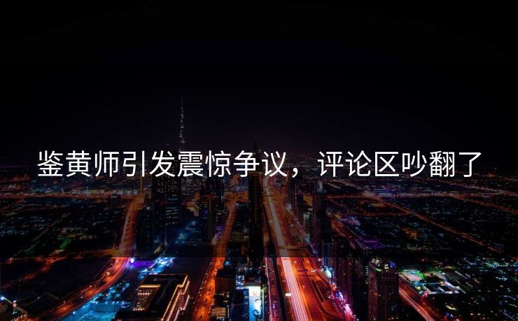 鉴黄师引发震惊争议，评论区吵翻了