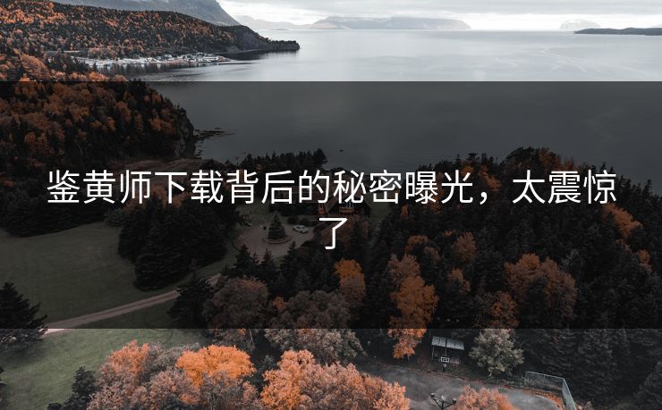 鉴黄师下载背后的秘密曝光，太震惊了