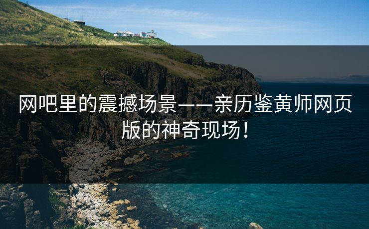 网吧里的震撼场景——亲历鉴黄师网页版的神奇现场！