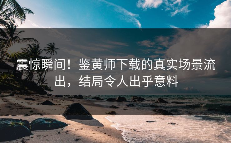 震惊瞬间！鉴黄师下载的真实场景流出，结局令人出乎意料