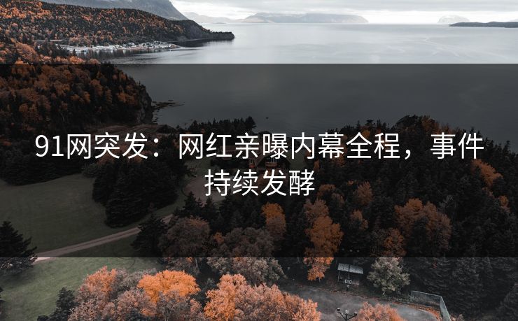 91网突发：网红亲曝内幕全程，事件持续发酵